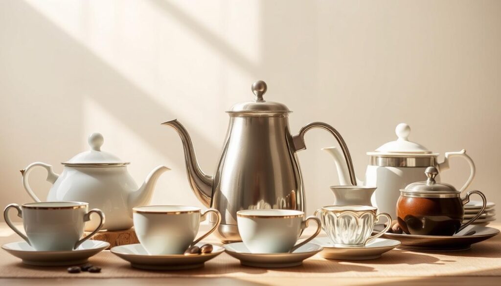 A stylish and informative tea pot set shopping guide, showcasing a variety of high-quality tea pots, tea cups, and accessories against a softly lit, minimalist background. The scene is captured in a warm, natural light, creating a cozy and inviting atmosphere. The tea pot sets are arranged in an elegant, yet practical manner, highlighting their design, materials, and functionality. The overall composition emphasizes the beauty and craftsmanship of these tea time essentials, inspiring the viewer to envision the perfect tea party setting. A stylish and informative tea pot set shopping guide, showcasing a variety of high-quality tea pots, tea cups, and accessories against a softly lit, minimalist background. The scene is captured in a warm, natural light, creating a cozy and inviting atmosphere. The tea pot sets are arranged in an elegant, yet practical manner, highlighting their design, materials, and functionality. The overall composition emphasizes the beauty and craftsmanship of these tea time essentials, inspiring the viewer to envision the perfect tea party setting.